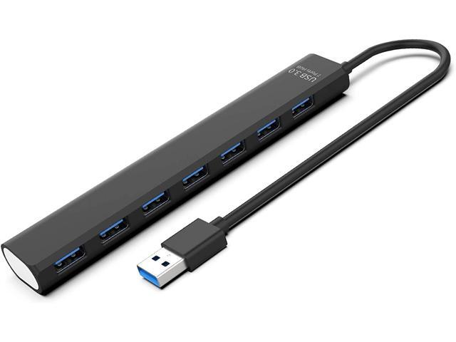 SOONHUA 7-in-1 USB 30 Hub Portable Multi Port USB Splitter5Gbps High Speed USB 30 Slim Splitter for PC Computer Laptop