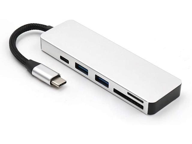 Docooler USB Hub 5 in 1 Adapter with 1 USB 31 Port and 2 USB 30 Ports SD TF Card Reader for Type C Devices