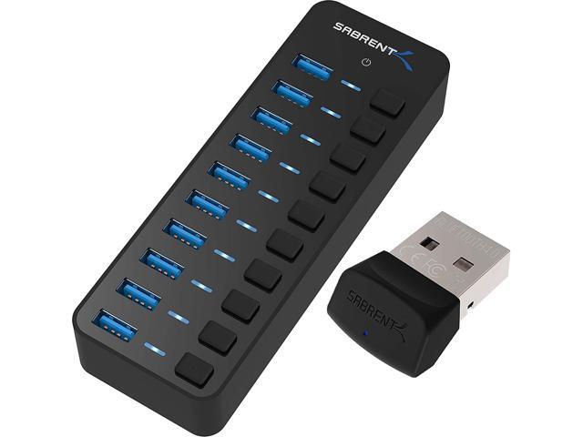 Sabrent 10-Port 60W USB 30 Hub + USB Bluetooth 40 Micro Adapter