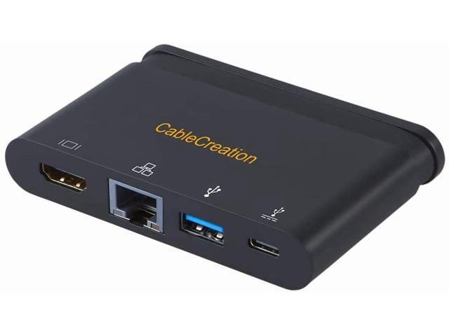 USB C Hub with Hidden Cable CableCreation USB Type C to HDMI Ethernet USB 30 USB Type C PD Port Compatible with MacBook Pro 2018 iPad Pro