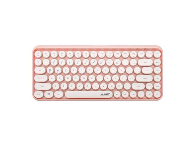 Ajazz 308i Multi-Device Steam Punk Retro Round Keycap Universal Bluetooth Wireless Keyboard For Phone Tablet Notebook