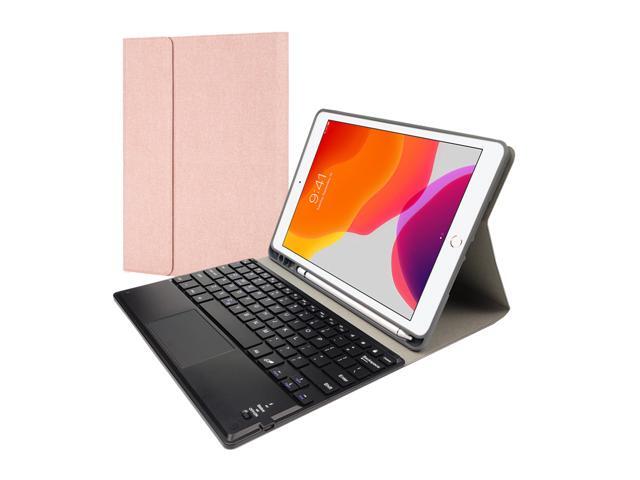 For iPad 102 2019 Case PU Leather Flip Stand Bluetooth Touchpad Keyboard Tablet Protect Case Cover RK102C