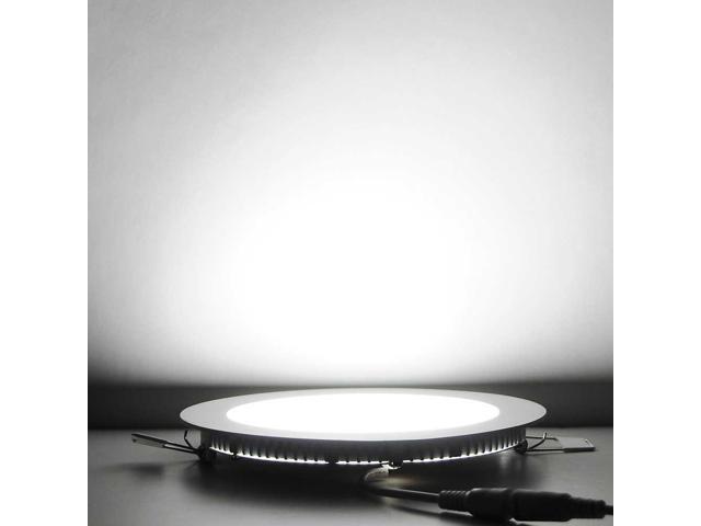 9W 5 3/4' Panel Round LED Ceiling Bright Light Recessed Downlight White Lamp w/ Driver