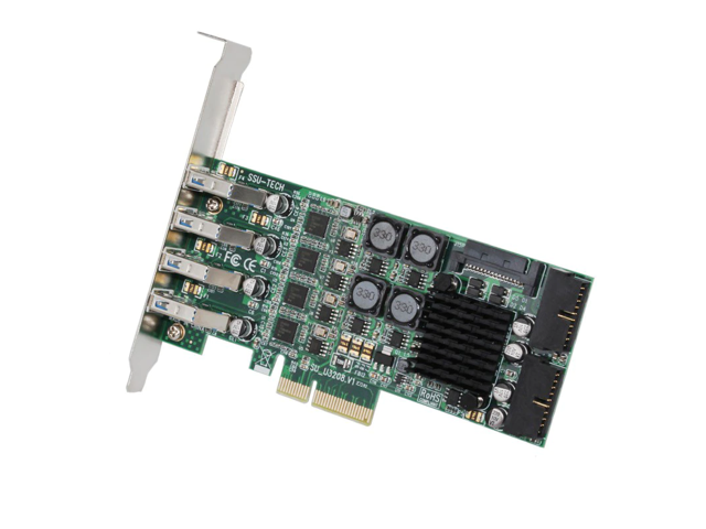 USB 30 PCI-E Expansion Card Raiser 8Port USB30 PCI Express Card 19 Pin USB 30 Adapter SATA Power Connectors for Server Camera