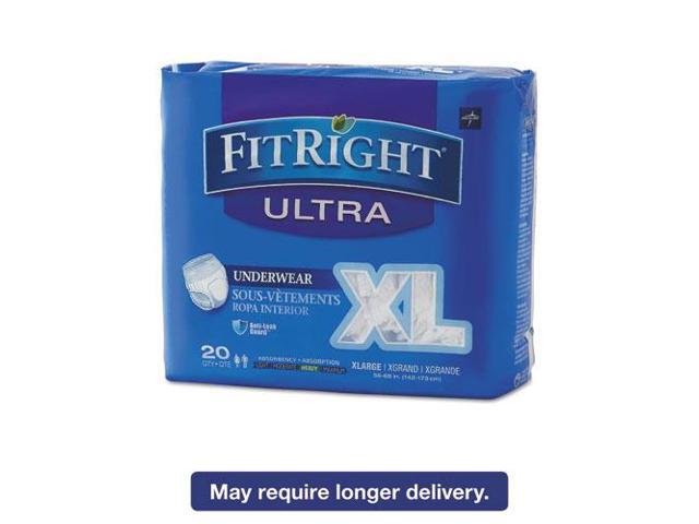 Medline - FIT23600A - FitRight Ultra Protective Underwear X-Large 56-68 Waist 20/Pack 4 Pack/Ctn