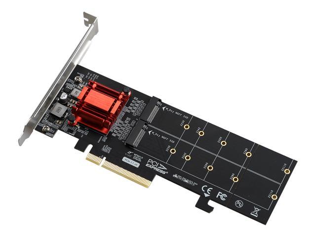 NeweggBusiness - Dual NVMe PCIe Adapter, RIITOP (2 Ports) M.2 NVMe 