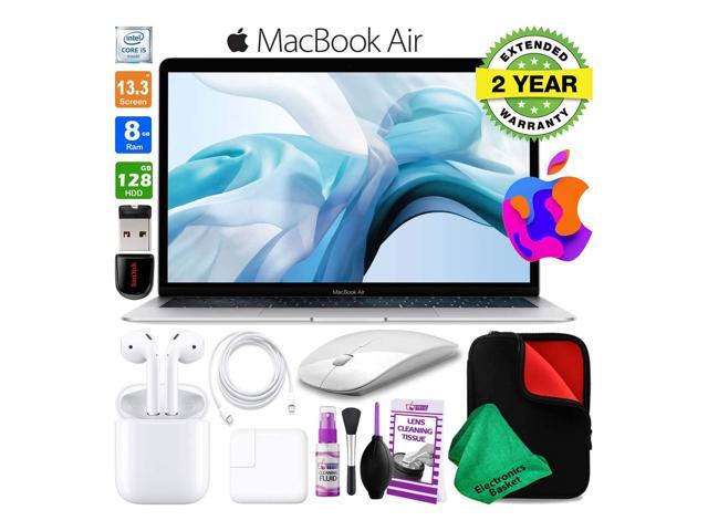 13 Inch MacBook Air w/ Retina Display 128GB SSD (Late 2018 Silver) MREA2LL/A Laptop Computer Bundle Includes Wireless Mouse USB Flash Drive
