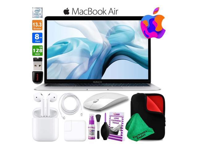 13 Inch MacBook Air w/ Retina Display 128GB SSD (Late 2018 Silver) MREA2LL/A Laptop Computer Bundle Includes Wireless Mouse USB Flash Drive