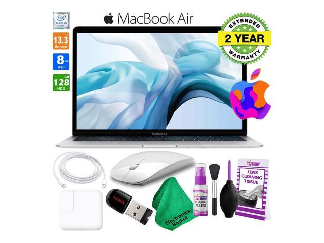 13 Inch MacBook Air w/ Retina Display 128GB SSD (Late 2018 Silver) MREA2LL/A Laptop Computer Bundle Includes Wireless Mouse USB Flash Drive