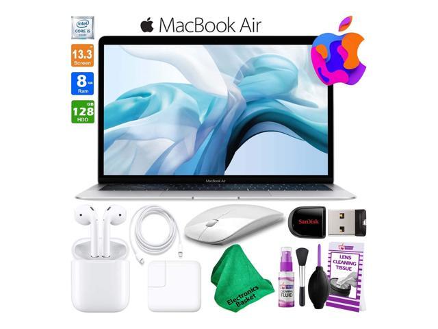 13 Inch MacBook Air w/ Retina Display 128GB SSD (Late 2018 Silver) MREA2LL/A Laptop Computer Bundle Includes Wireless Mouse USB Flash Drive