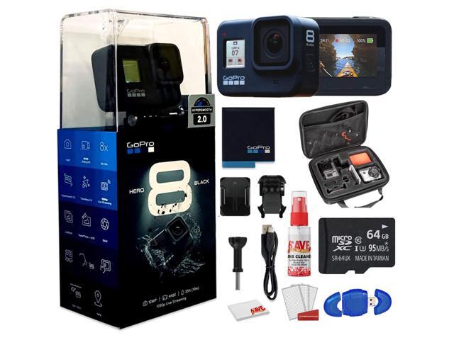GoPro HERO8 Black Digital Action Camera - Waterproof Touch Screen 4K UHD Video 12MP Photos Live Streaming Stabilization - With Cleaning Set +