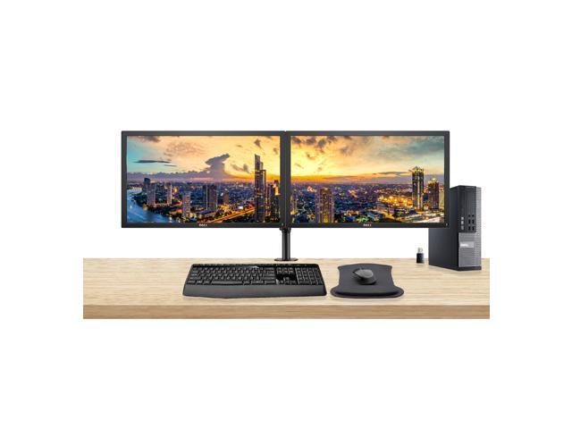 Dell Optiplex 9020 Desktop with Intel i7-4770 16GB DDR3 500GB SSD Windows 10 2 x 24 Inch Monitors Monitor Stand Keyboard and Mouse WiFi