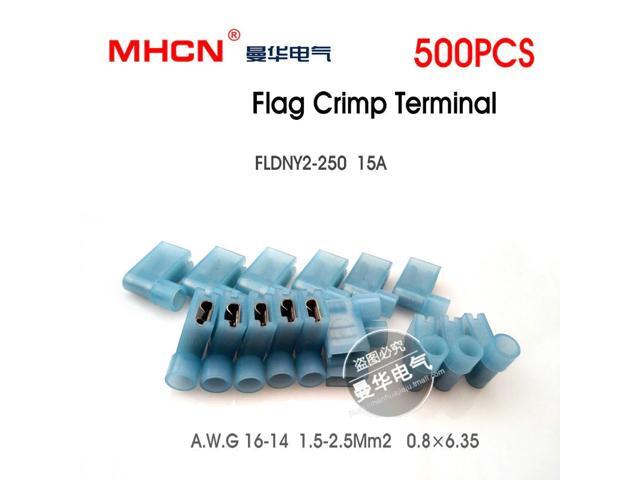 AWG16-14 FLDNY2-250 crimp Terminal Flag Insulated Connector 500PCS/Set