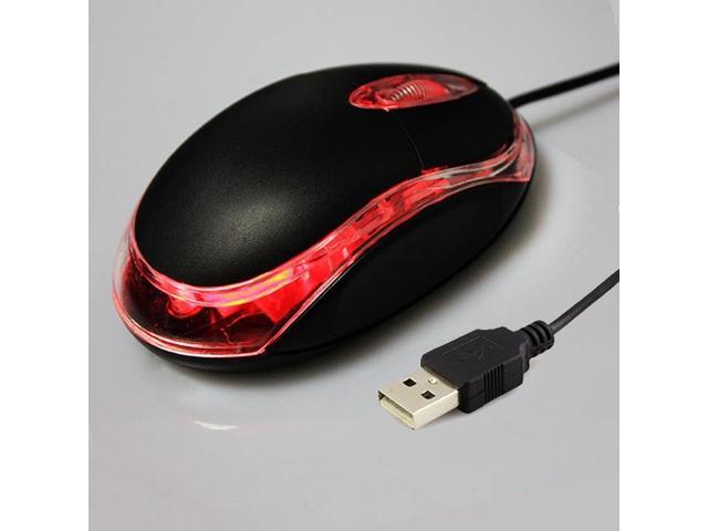 Brief Black USB 20 3D LED Optical Wheel Wired Game Mouse For PC Laptop Notebook