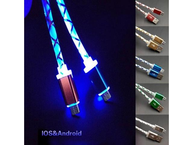 Micro USB Phone Cable Visible LED Flow Light Micro USB Charging Data Sync Cable for Android Phone Universal Phone 1M Cables