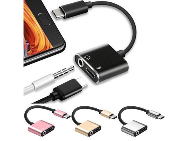 1pc Adapter Charge Headphone 2 In 1 Type-C To 35mm Head Aux Audio USB C Cable