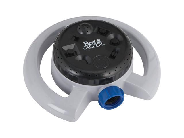 Best Garden Poly Varied Coverage Stationary Turret Sprinkler Blue & Gray JR0904