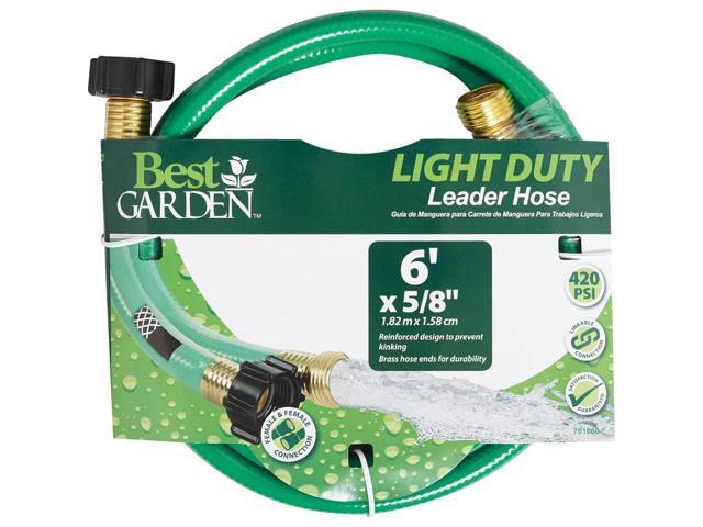Best Garden 5/8 In Dia x 6 Ft L Leader Hose with Male & Female Couplings