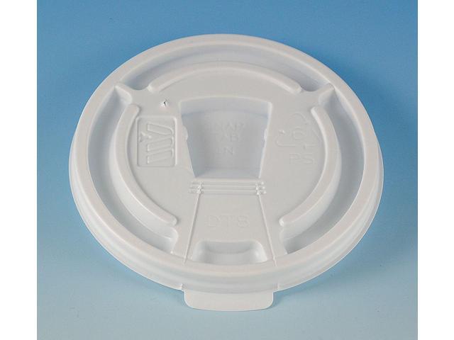 ZORO SELECT DT8 Lid for 8 to 10 oz Hot Cup Flat Lock Back Tear Tab White