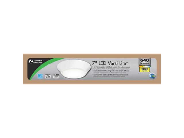Lithonia Versi Lite 7 In White 3000K LED Flush Mount Light Fixture
