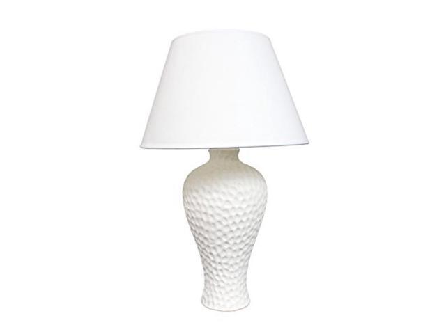 Simple Designs White Texturized Curvy Ceramic Table Lamp