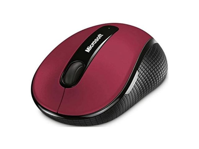 Microsoft D5D-00038 Wireless Mobile Mouse 4000; Ruby Pink Red Top with Black Sides