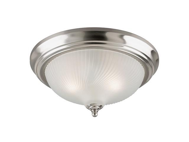 Westinghouse Lighting 6430500 Two-Light Flush-Mount Interior Ceiling Fixture Brushed Nickel Finish with Frosted Swirl Glass