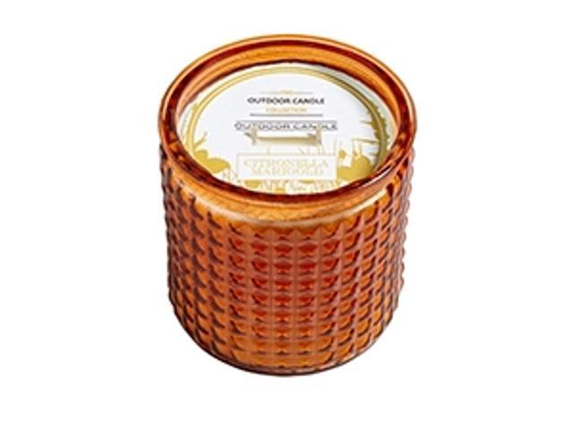 HillHouse Naturals MGL2M Marigold Outdoor 2 Wick Home Fragrance Color Glass Candle 15 ounce