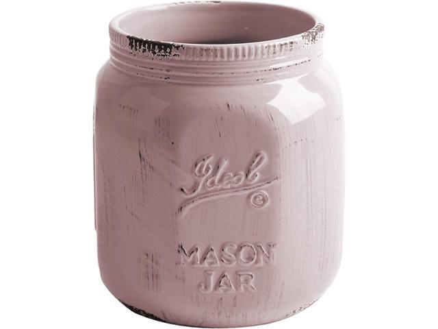 Home Essentials Vintage Mason Jar Collection Antique Blush Utensil Crock 65-Inch Height