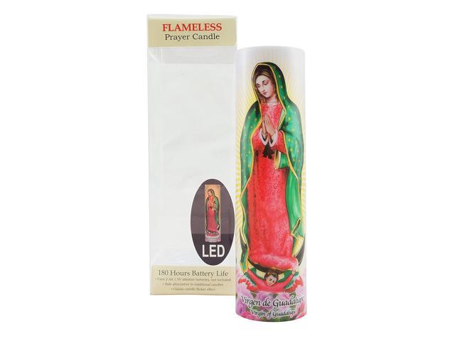 Virgin of Guadalupe Flameless LED Prayer Candle Unique Religious Decoration Gift Idea for Mothers Day Birthday or Any Holiday