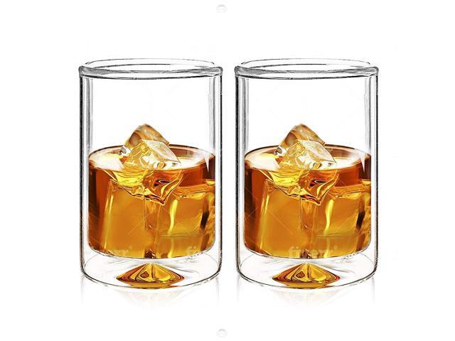 Suns Tea (TM) 13oz Strong Double Wall Old-Fashioned Thermo Whiskey/coffee/juice Glasses Set of 2