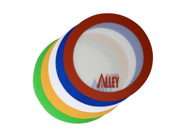 Non-stick Mat Pad [5 Fun Colors] - Silicone Rolling Baking Pastry Placemat Large Round 95' - (Value Pack - Set of 5)