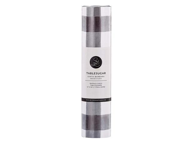 Creative Brands Tablesugar Paper Table Runner Roll 50-Feet x 12-Inches Black & White Checkered