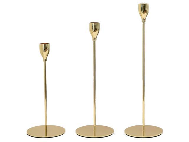 VINCIGANT Gold Pillar Candle Holders for Taper Candles Wedding Dinning Party Table Decorative Candlestick Holder Stand