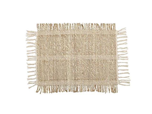 Harman Bali Natural Woven Placemat Rectangle 13' x 19' Seagrass and Cotton White