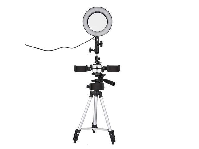 Hilitand LED Ring Light 16cm Mini Circular Dimmable Photography Light Video Live Studio Camera Ring Light Easy to Carry