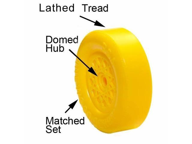 Matched and Lathed Wheels YELLOW for Pinewood Derby Cars