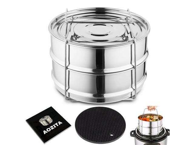 Aozita Stackable Steamer Insert Pans for Instant Pot Accessories - Fits Insta