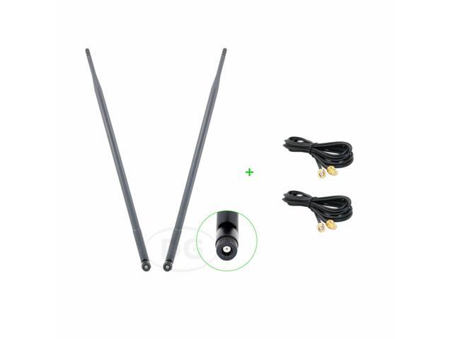 2 X 9Dbi 24Ghz 5Ghz Rp-Sma Antennas + 2 X 10Ft Rg174 Extension Cables Booster