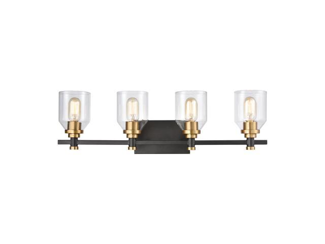 Cambria 4-Light Vanity Light in Matte Black with Clear Glass
