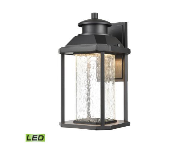 Irvine 1-Light Sconce in Matte Black with Seedy Glass