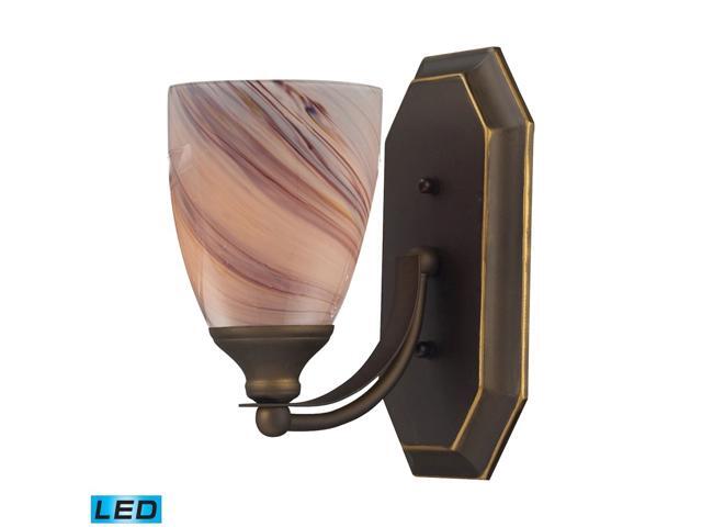 ELK 570-1B-CR-LED Vanity Blown Glass Wall Sconce Lighting 1 Light LED Aged Bronze