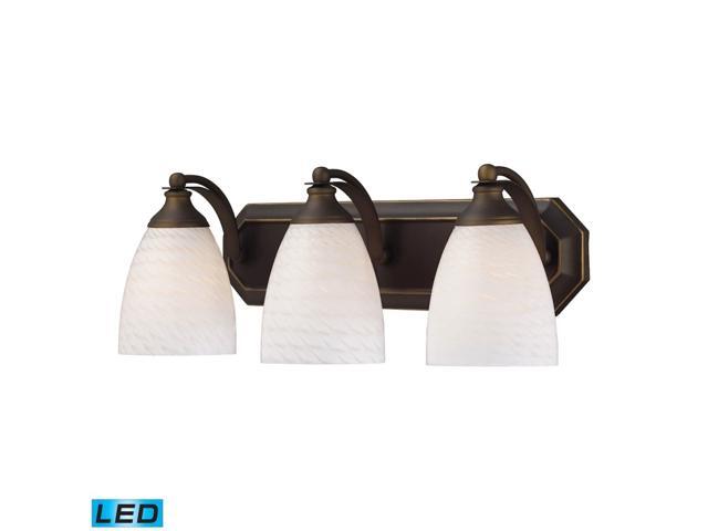 ELK 570-3B-WS-LED Vanity Glass Wall Vanity Lighting 3 Light LED Aged Bronze