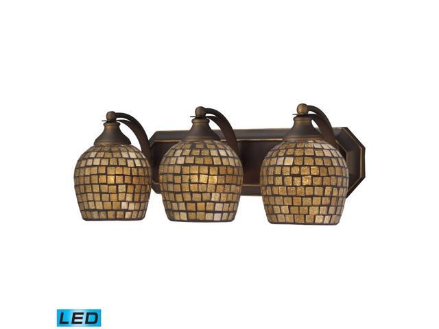 ELK 570-3B-GLD-LED Vanity Blown Glass Wall Vanity Lighting 3 Light LED Aged Bronze
