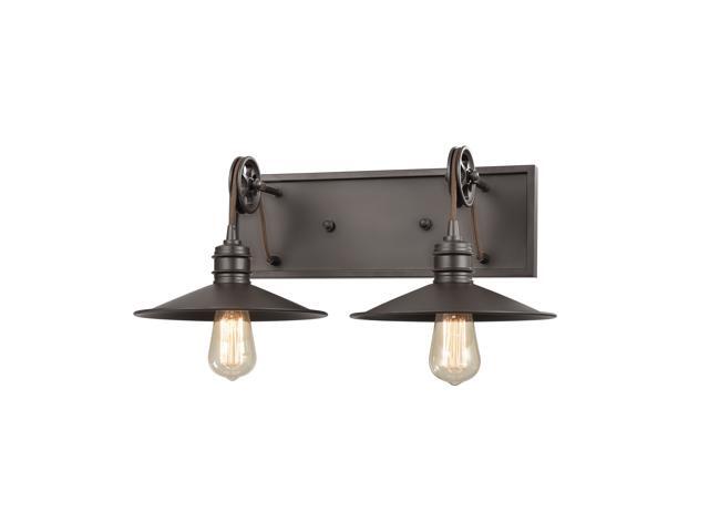 Spindle Wheel 2-Light Vanity Light in Oil Rubbed Bronze