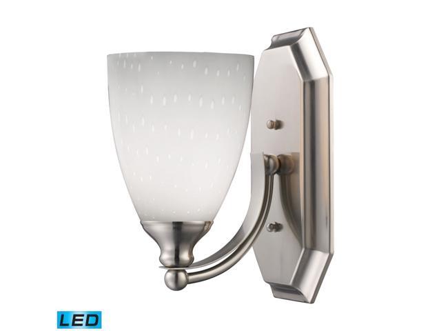 ElkGroup International 1 Light Vanity In Satin Nickel And Simply White Glass - LED
