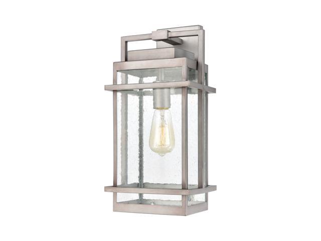 Breckenridge 1-Light Sconce in Weathered Zinc with Seedy Glass