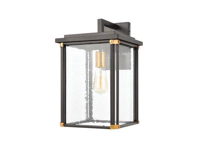 Vincentown 1-Light Sconce in Matte Black with Seedy Glass