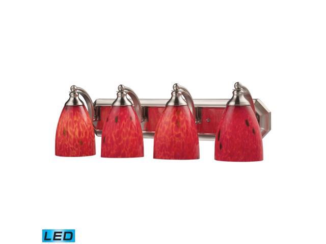 ELK 570-4N-FR-LED Vanity Blown Glass Wall Vanity Lighting 4 Light LED Satin Nickel