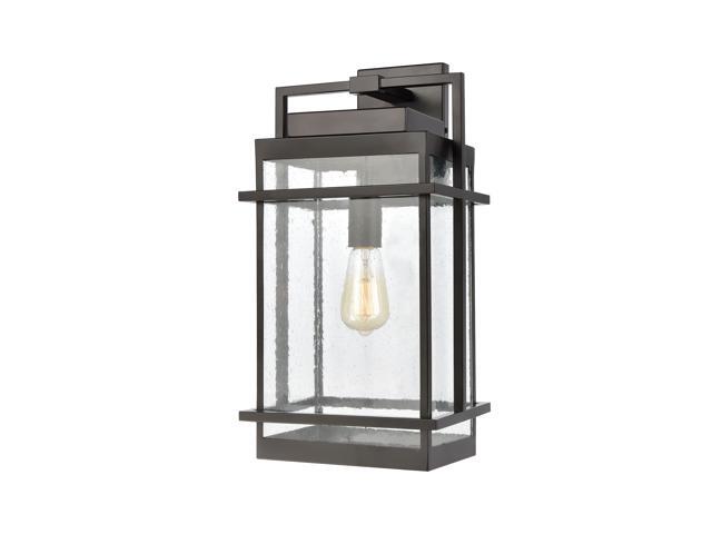 Breckenridge 1-Light Sconce in Matte Black with Seedy Glass